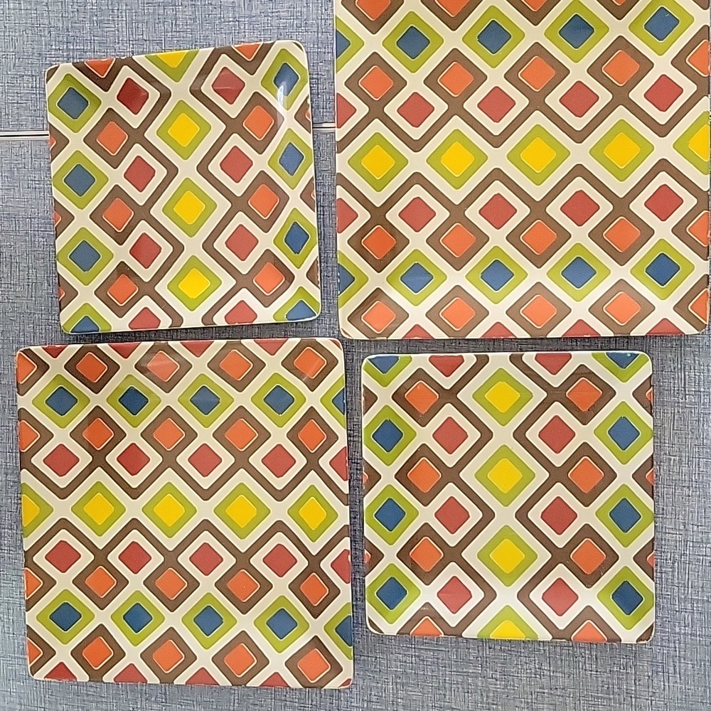 Retro Plastic Plates HOME Brand. Minimal Flaws Bright Colors